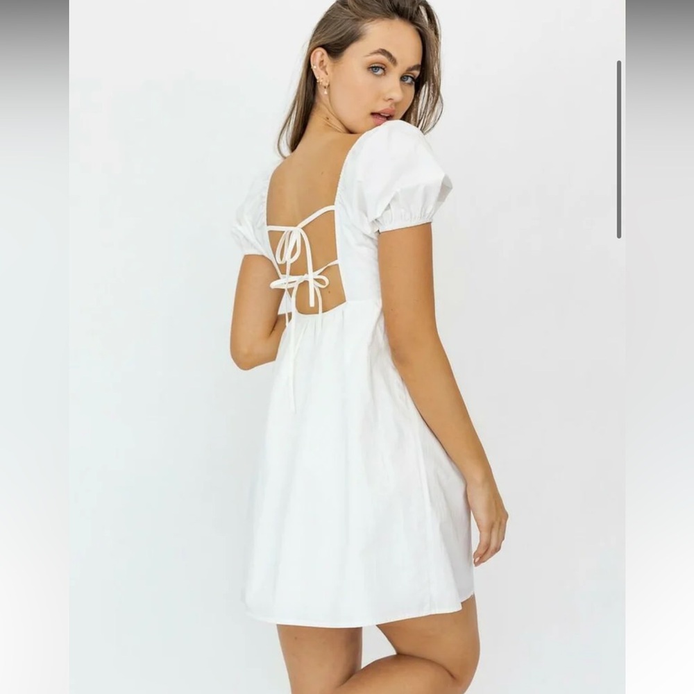 Lelis Collection White Baby Puff Sleeve Doll Dress